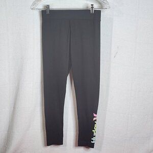 Hurley Black with Pastel Fade Leg Logo Poly Elastane One and One Leggings Sz L
